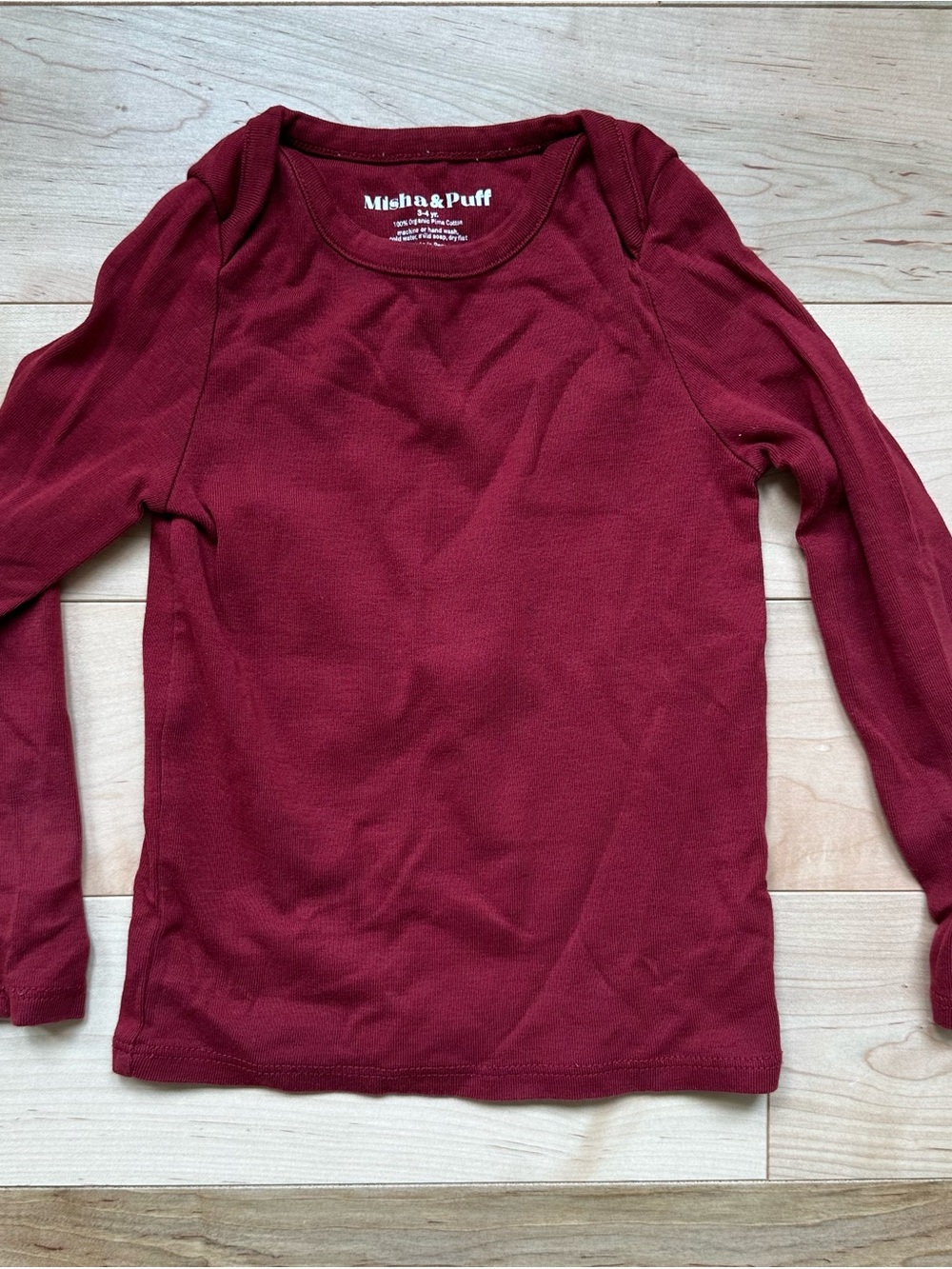 Misha And Puff Long-Sleeve Tee in Deep Burgundy